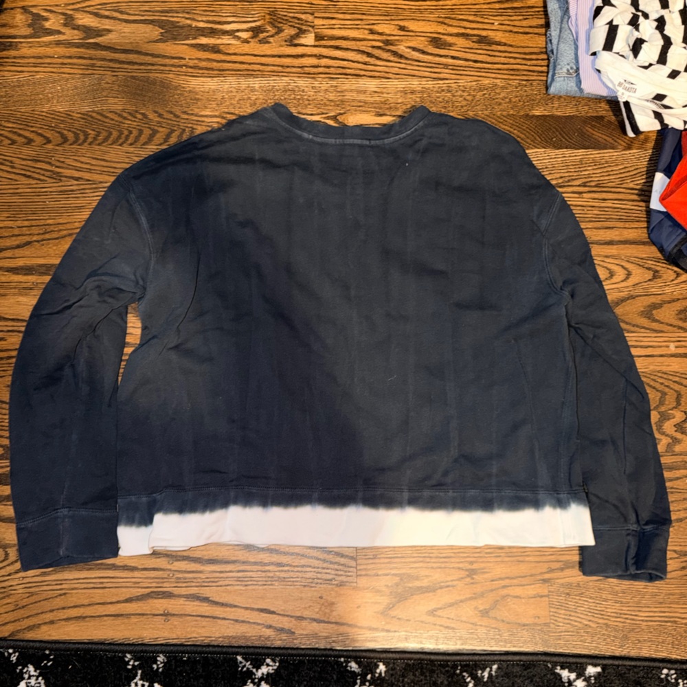 James Perse Navy and White Dip-Dye Long Sleeve Shirt size 4 large - Picture 2 of 3